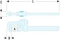 131a8 Facom 131A.8 Pipe Wrench, 200 mm Overall