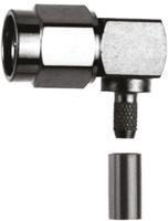 j01150a0091 Telegartner, Plug Cable Mount SMA Connector, 50Ω, Crimp Termination, Right Angle Body
