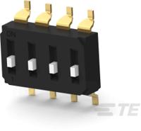 eds04sgnntu04q TE Connectivity 4 Way Surface Mount DIP Switch SPST, Raised Actuator