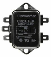 fn2010-6-06 Schaffner, FN2010 6A 250 V ac/dc 0 → 400Hz, Chassis Mount EMI Filter, Fast-On, Single Phase