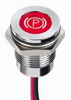 q14f5cxxr12e-0pb APEM Red Panel Mount Indicator, 12V dc, 14mm Mounting Hole Size, Lead Wires Termination, IP67