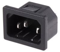 896-2127 RS PRO C14 Snap-In IEC Connector Male, 10A, 250 V