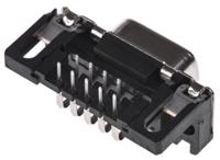 09661127601 HARTING 9 Way Right Angle Through Hole D-sub Connector Socket, 2.74mm Pitch, with M3 Threaded Inserts