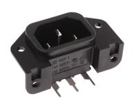 gsp131011 Schurter C14, C18 Panel Mount IEC Connector Male, 10A, 250 V
