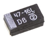 293d476x9016c2te3 Vishay 47μF MnO2 Tantalum Capacitor 16V dc, 293D Series