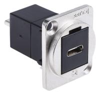 143-8924 RS PRO Straight, Panel Mount, Female to Male- Single Port Type C USB Connector