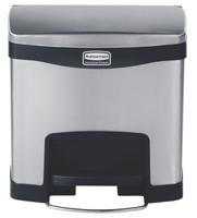 1901982 Rubbermaid Commercial Products Slim Jim 15L Silver Pedal Stainless Steel Waste Bin