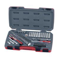 t1460 Teng Tools 60-Piece Imperial, Metric 1/4 in Deep Socket/Standard Socket/Bit Set with Ratchet, 6 point; Hex Bit;