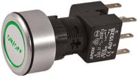 a1pca1x236k203 APEM Illuminated Push Button Switch, Latching, Panel Mount, 16mm Cutout, DPDT, Green LED, 250V ac, IP65
