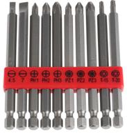 615-9186 RS PRO Driver Bit Set 10 Pieces, Phillips, Pozidriv, Slotted, Star