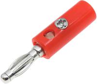 208-0270 RS PRO Red Male Banana Plug, 4 mm Connector, 32A, 30V, Nickel Plating
