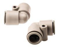 kq2l12-00a SMC KQ2 Series Elbow Tube-toTube Adaptor, Push In 12 mm to Push In 10 mm, Tube-to-Tube Connection Style