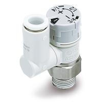 as2301fs-01-06sa SMC AS-FSA Series Threaded Speed Controller, R 1/8 Male Inlet Port x 6mm Tube Outlet Port, AS2301FS-01-06SA