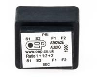 a262a2e Through Hole Audio Transformer 600Ω 100mW Hz @ 300, 1mW Hz @ 30