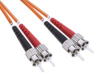 535-7395 RS PRO ST to ST Duplex Multi Mode OM1 Fibre Optic Cable, 62.5/125μm, Orange, 2m