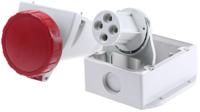 5183256t Scame IP66, IP67 Red Wall Mount 3P + E Industrial Power Socket, Rated At 32A, 415 V
