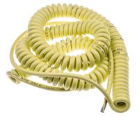 73220108 Lapp ÖLFLEX Coiled 0.75 mm² 2 Core Power Cable, Yellow Polyurethane PUR, 600mm
