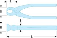 495a28el Facom 280 mm Fixer Pincers for Soft Wire