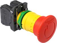 xb5as8444 Schneider Electric XB5 Series Twist Release Emergency Stop Push Button, Panel Mount, 22mm Cutout, 2NC, IP66, IP67,
