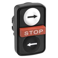 zb5aa71123 Schneider Electric Harmony Series Black/Red/White Spring Return Push Button Head, 22mm Cutout, IP66, IP67, IP69K