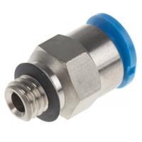 qsm-m6-6 Festo QS Series Straight Threaded Adaptor, M6 Male to Push In 6 mm, Threaded-to-Tube Connection Style, 132600