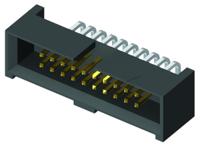 shf-117-01-l-d-ra Samtec SHF Series Right Angle Through Hole PCB Header, 34 Contact(s), 1.27 mm Pitch, 2 Row, Shrouded