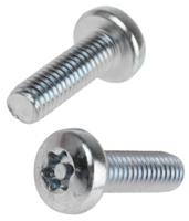 482-8391 RS PRO Bright Zinc Plated Pan Steel Tamper Proof Security Screw, M6 x 20mm