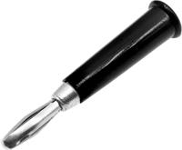 208-0256 RS PRO Black Male Banana Plug, 4 mm Connector, 19A, 30V, Nickel Plating