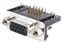481-443 RS PRO 15 Way Right Angle Through Hole D-sub Connector Socket, 2.29mm Pitch