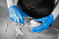 gd13-medium Polyco Healthline Blue Powder-Free PVC Disposable Gloves, Size M, 100 per Pack