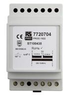 772-0704 RS PRO 16VA DIN Rail Transformer, 230V ac Primary, 12V ac Secondary