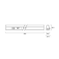 90240 Sylvania 4 W LED Batten Light, 240 V LED Batten, 294 mm Long, IP20