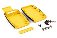 1553dylbkbat Hammond 1553 Series Yellow ABS Handheld Enclosure, Integral Battery Compartment, IP54, 147 x 89 x 25mm