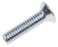 553-431 RS PRO Pozi M4 Countersunk Steel Machine Screws DIN 965 x 16.0mm