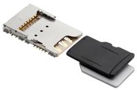 104239-1430 Molex 6 (Nano SD), 8 (microSD) Way Push/Pull MicroSD, Nano SIM Memory Card Connector With Solder Termination