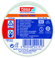53988-00141-01 Tesa 53988 White Soft PVC Electrical Insulation Tape, 25mm x 25m