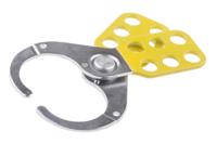 818-8098 RS PRO Yellow 6-Lock Steel, Yellow Vinyl Coated Hasp Lockout, 9.25mm Shackle, 38mm Attachment