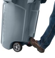 2131929 Rubbermaid Commercial Products Brute Wheeled 44gal Grey Polypropylene Waste Bin
