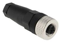 xzcc12fdm50b Telemecanique Sensors Circular Connector, 5 Contacts, Cable Mount, M12 Connector, Socket, Female, IP67, XZCC Series