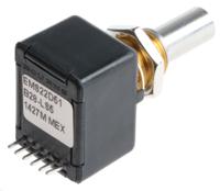 ems22d51-b28-ls5 Bourns 512 Pulse Incremental Mechanical Rotary Encoder with a 6.34 mm Plain Shaft (Indexed), Bracket Mount