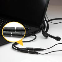 muyhsmff StarTech.com Male 3.5mm Stereo Jack to Female 3.5mm Stereo Jack x 2 Aux Cable, Black, 200mm MUYHSMFF