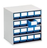 1630-6 Treston 16 Drawer Storage Unit, Plastic, 395mm x 400mm x 300mm, Blue