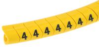 901-10309 HellermannTyton Helagrip Slide On Cable Markers, Black on Yellow, Pre-printed "4", 4 → 9mm Cable,
