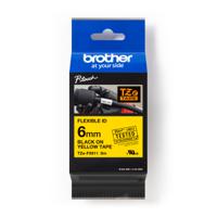 tze-fx611 Brother Black on Yellow Label Printer Tape, 8 m Length, 6 mm Width