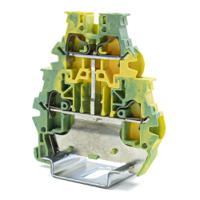 262-4345 RS PRO 1-Way DIN Rail Earth Terminal Block, 4mm², 24 → 10 AWG Wire, Spring, PA 66 Housing