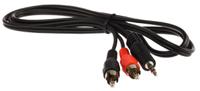 742-4539 RS PRO Male 3.5mm Stereo Jack to Male RCA x 2 Aux Cable, Black, 1m