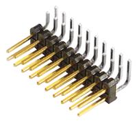 tsw-110-08-l-d-ra Samtec TSW Series Right Angle Through Hole Pin Header, 20 Contact(s), 2.54 mm Pitch, 2 Row, Unshrouded