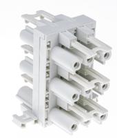 9203053530 Wieland GST18 Series Distribution Block, 3-Pole, Female, 5-Way, 16A, IP40