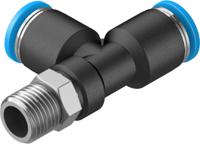 qstl-18-6 Festo QSTL Series T Fitting, R 1/8 Male to 6 mm, Threaded-to-Tube Connection Style, 153118
