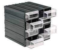 236-3606 RS PRO 8 Drawer Storage Unit, Plastic, 208mm x 208mm x 222mm, Transparent